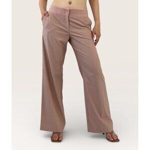 Express Design Studio Y2K Striped Khaki Wide Leg Trouser Pants Sz 8 Womens (Medi